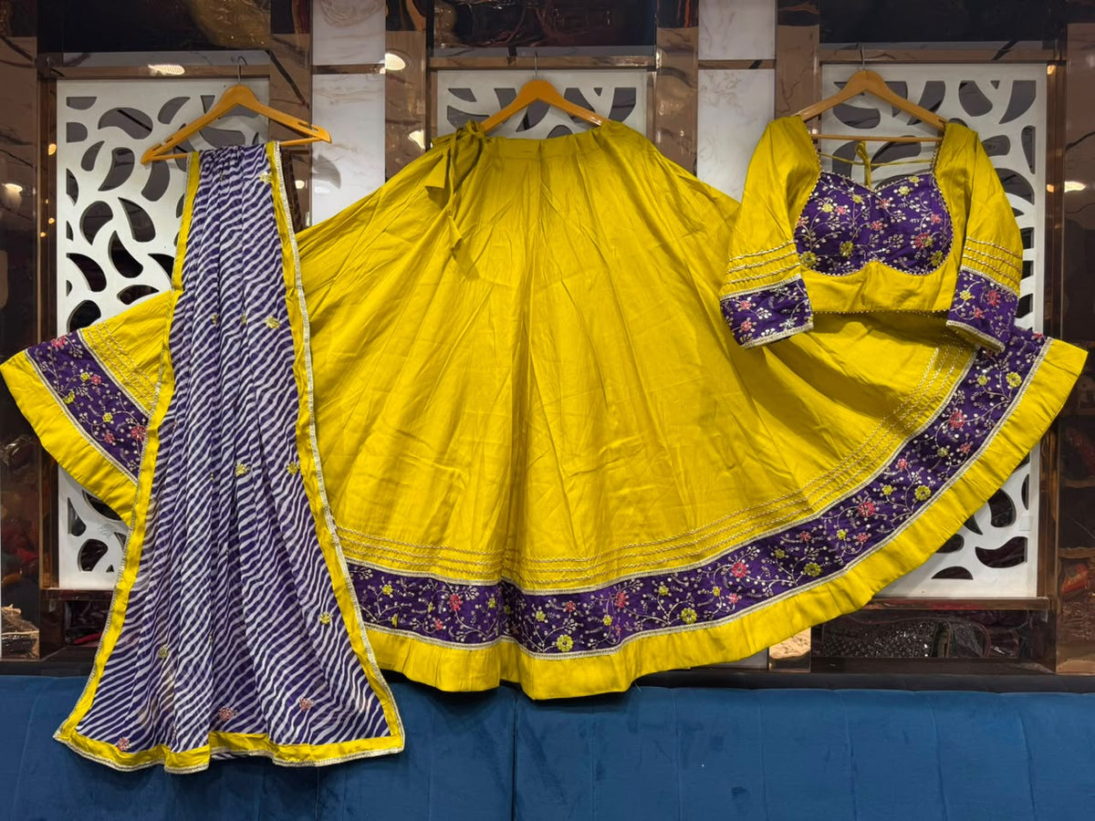 Yellow & Purple Chaniya Choli / Lehenga Set