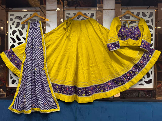 Yellow & Purple Chaniya Choli / Lehenga Set