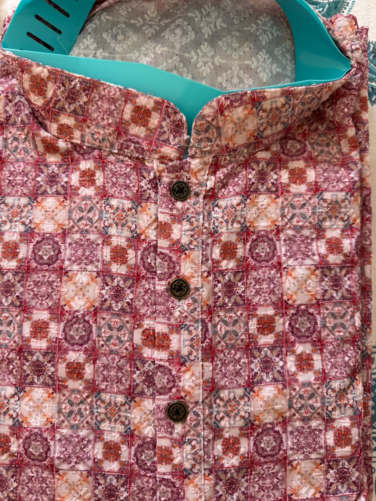 Men’s Dusty Rose Sequin Work Kurta with White Pajama | Heavy Festive Collection