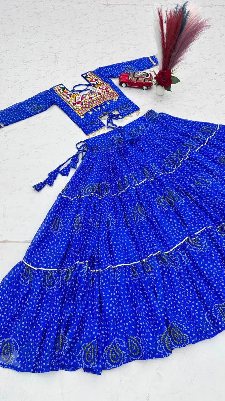 Blue Bandhani Chaniya Choli Set