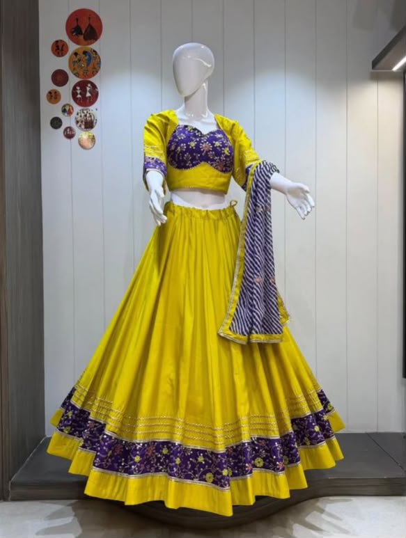 Yellow & Purple Chaniya Choli / Lehenga Set