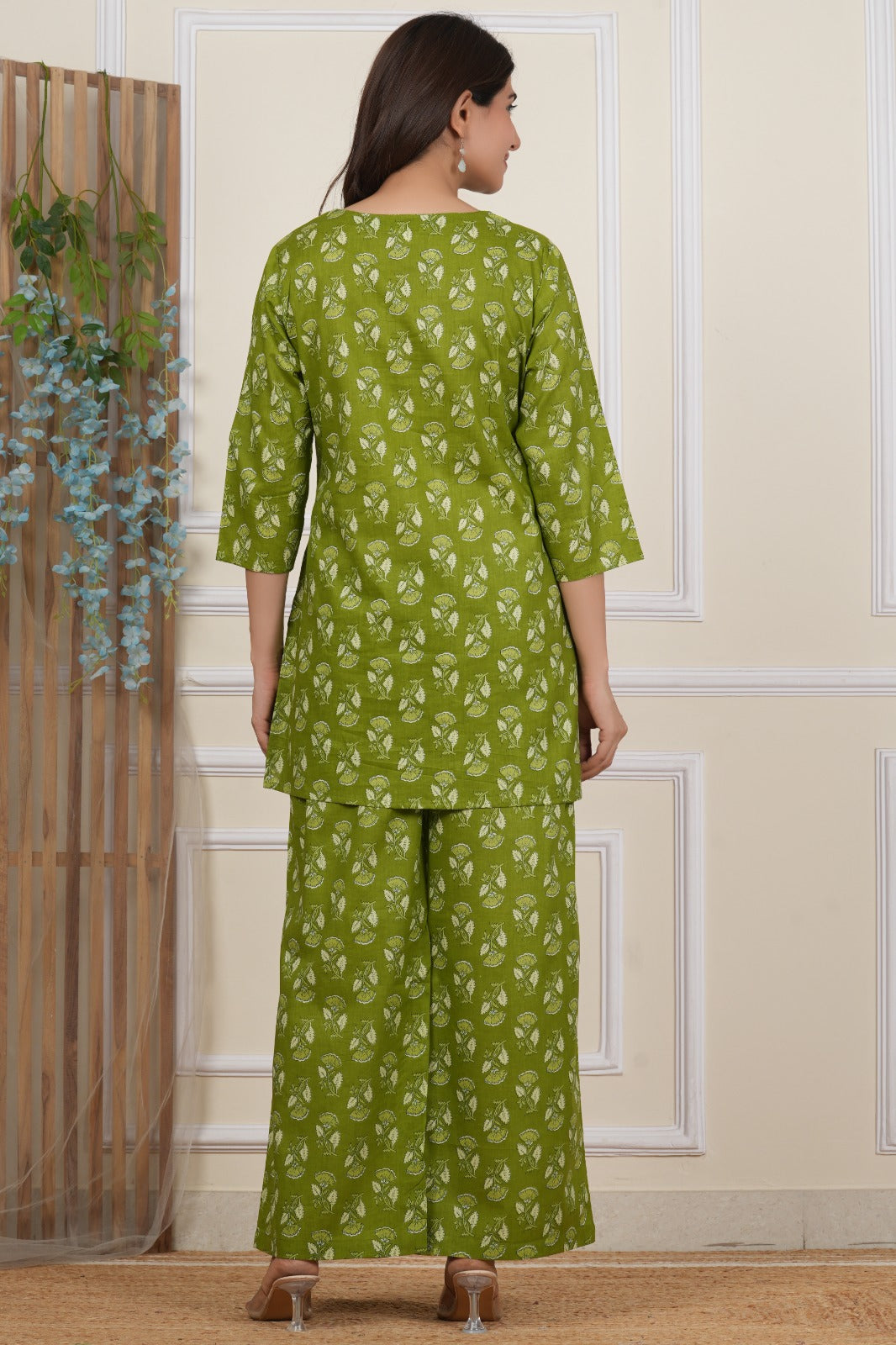 Green co-ord set back view